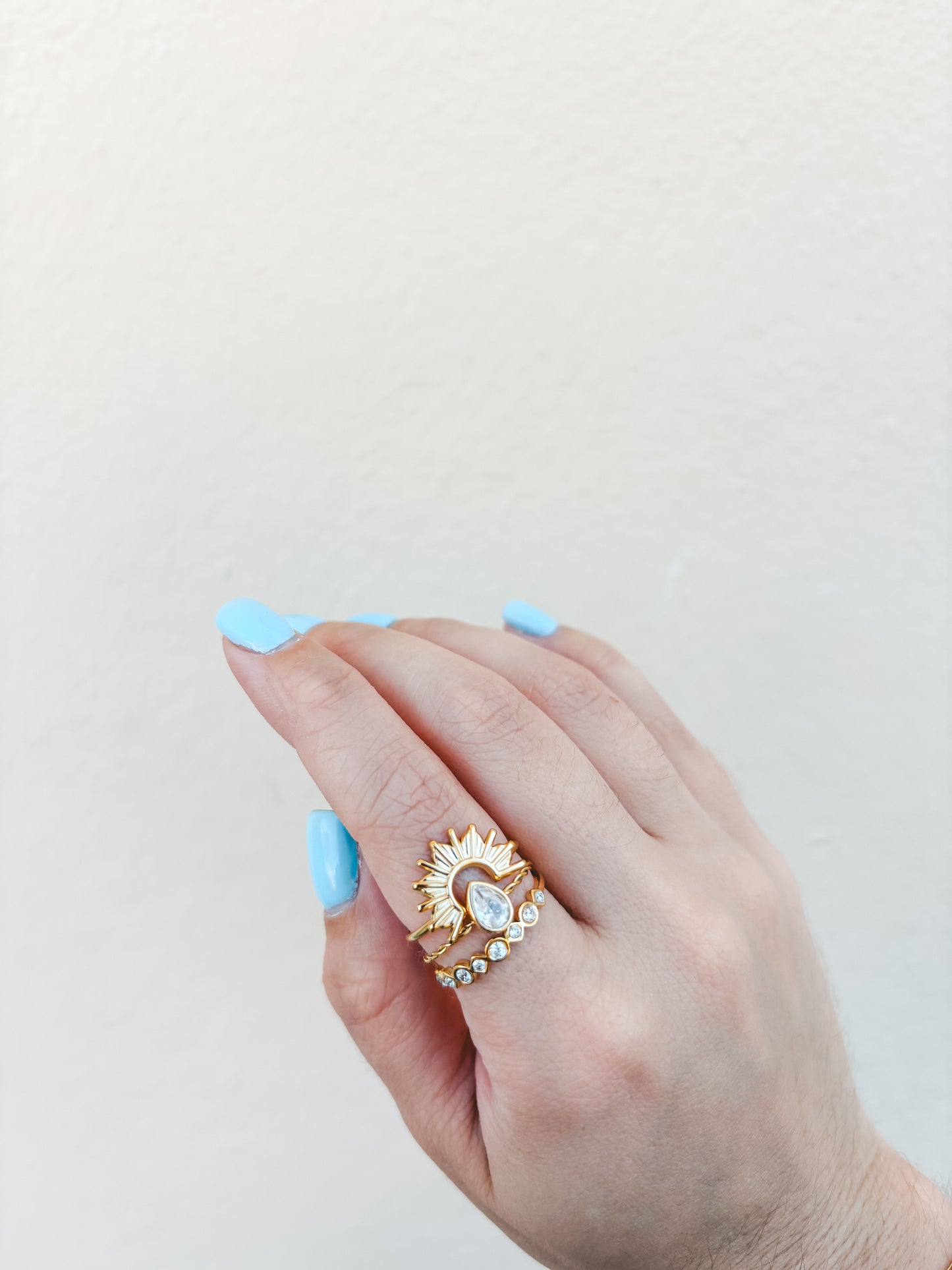 Oval Sun Ring Set