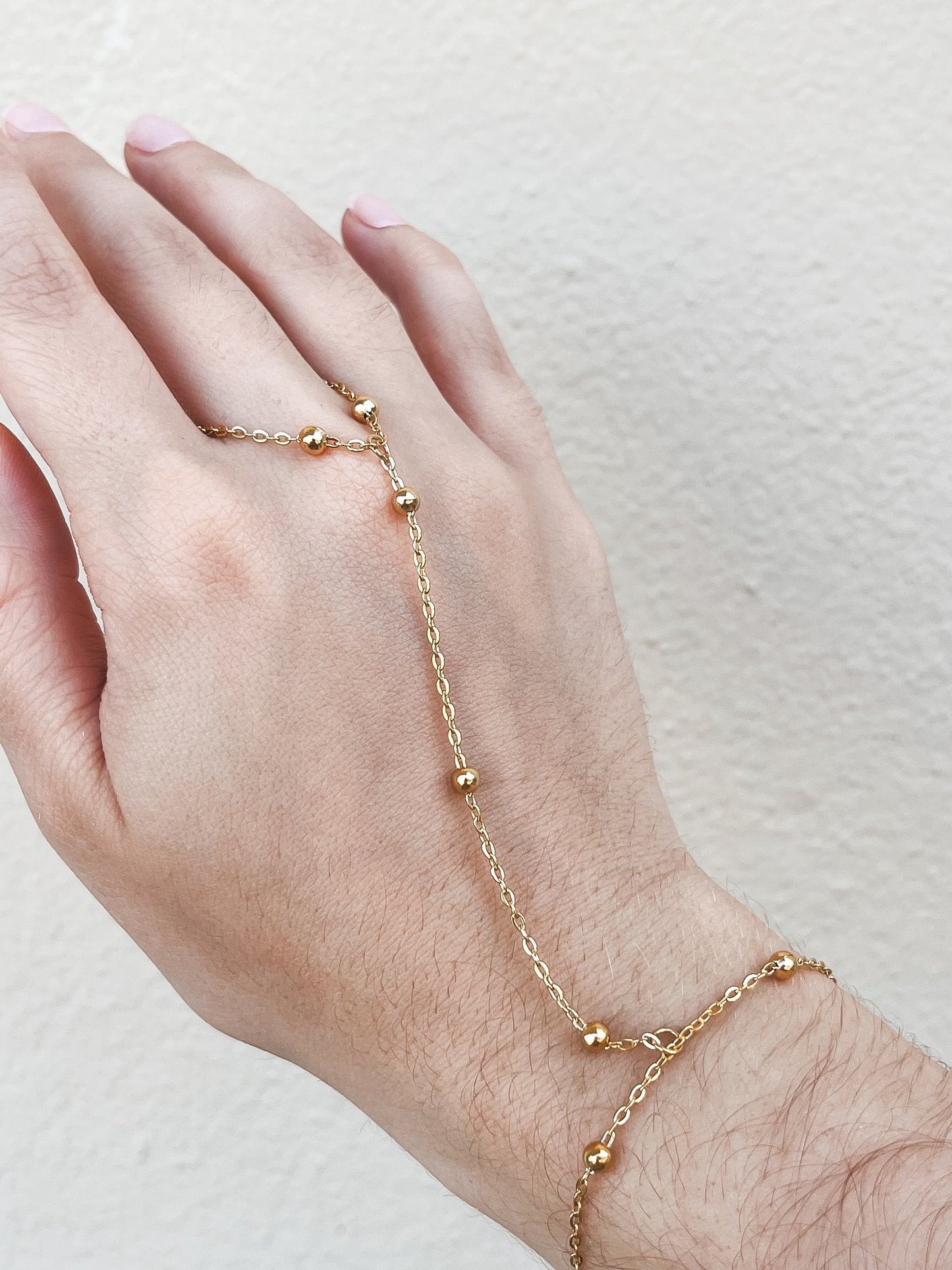 Gold Bead Hand Chain
