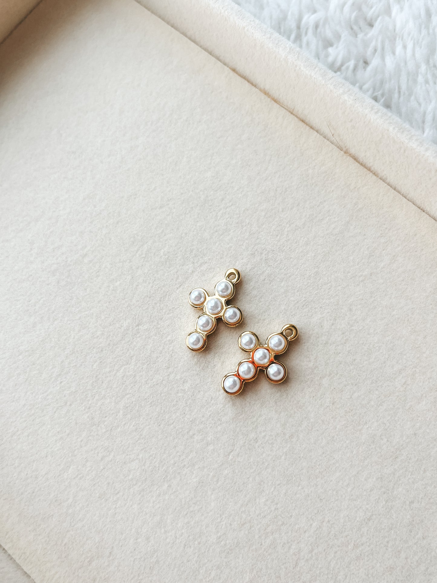Pearl Cross Charm