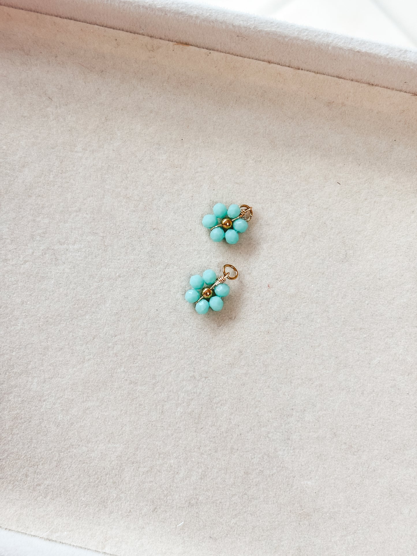 Aqua Flower Charm