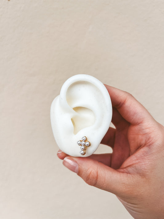 Cruz Perla Studs