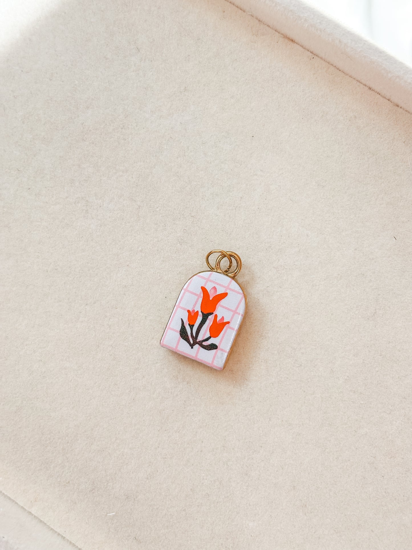 Pink Rose Charm
