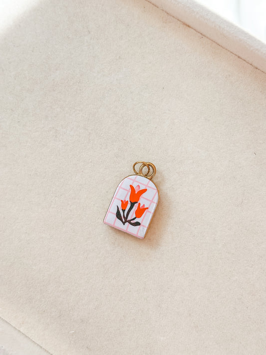 Pink Rose Charm