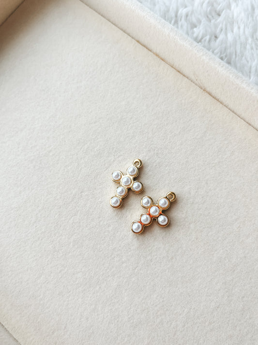 Pearl Cross Charm