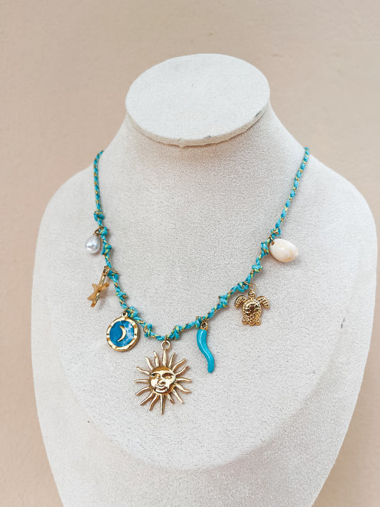 Mar Azul Charm Necklace