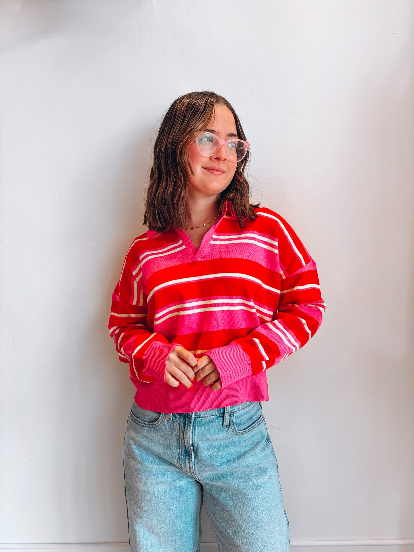 Pink Stripes Sweater