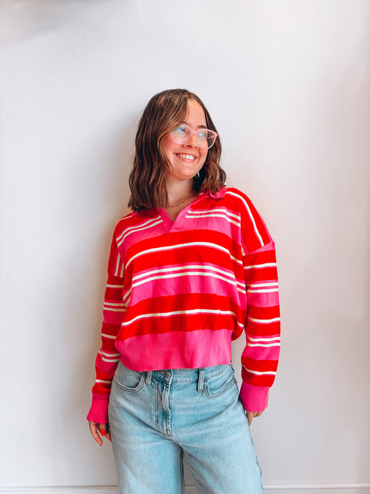 Pink Stripes Sweater