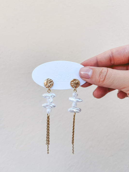 Golden Pearl Studs