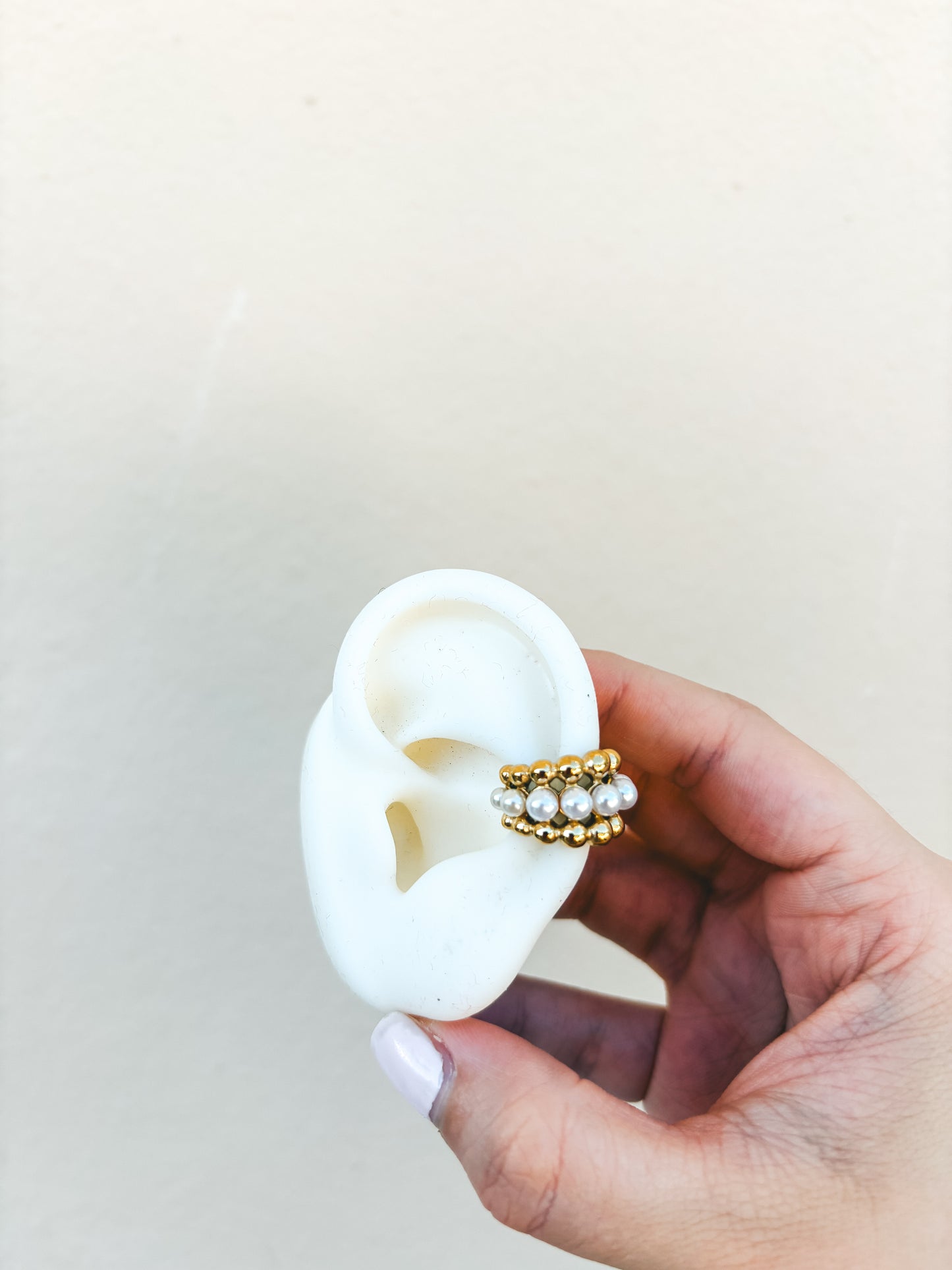 Gold Pearl Ear Cuff