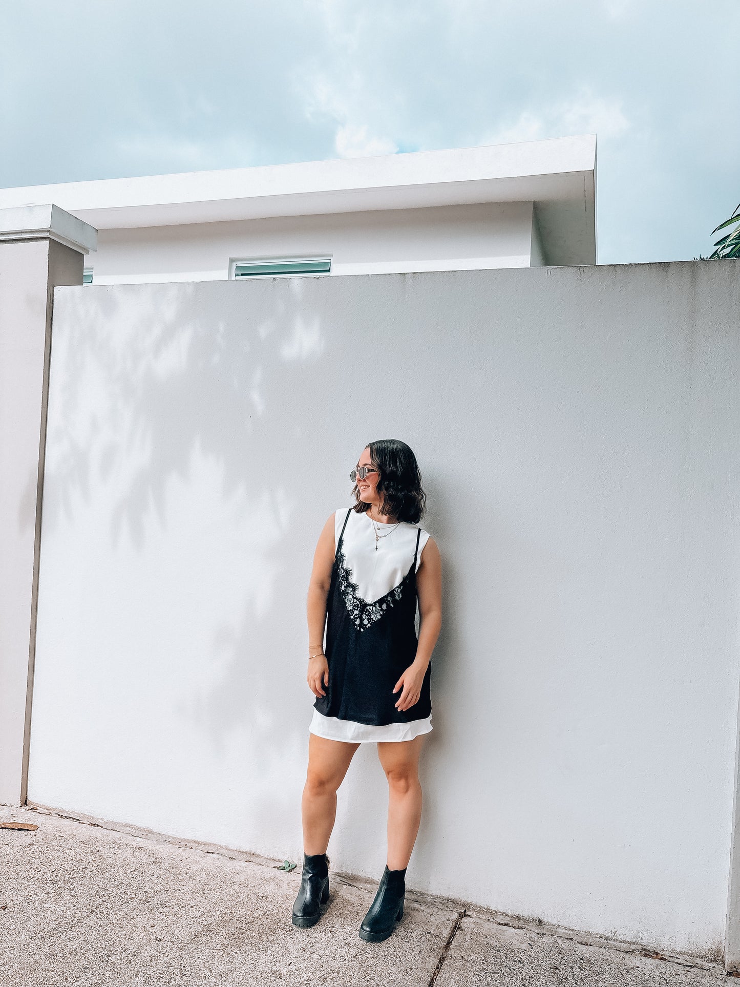 Black & White Lace Dress