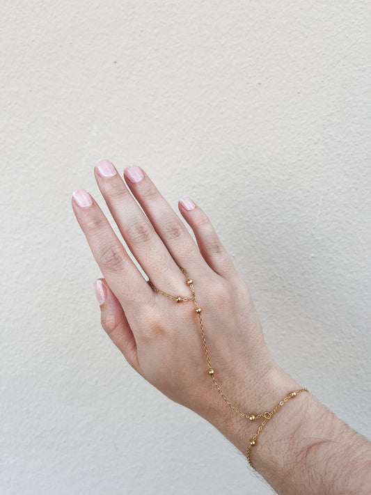 Gold Bead Hand Chain