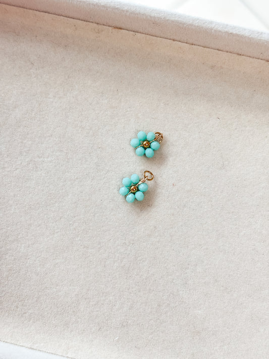 Aqua Flower Charm