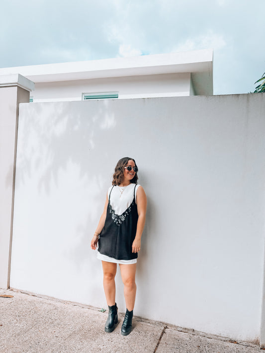 Black & White Lace Dress