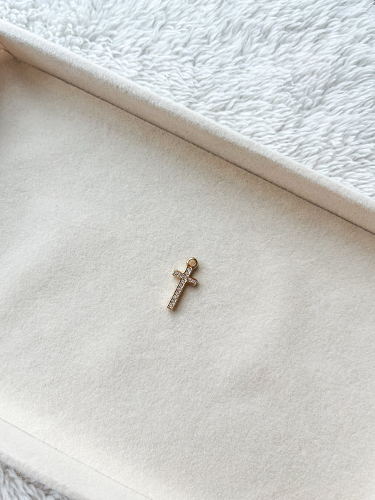 Rhinstone Cross Charm